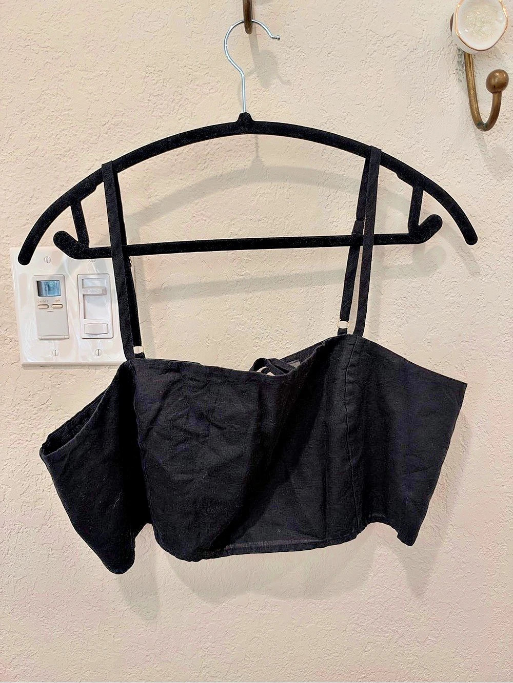 Victoria's Secret Black Tie-Front Crop Top Like New